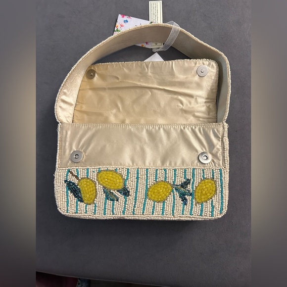 Beaded Citrus Lemon Shoulder Bag — NWT! VIRAL! - Picture 9 of 10